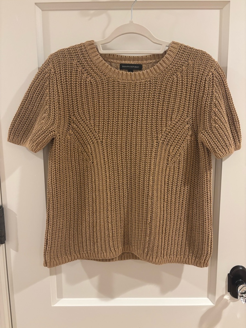 Banana Republic Tan Short Sleeve Crewneck Sweater